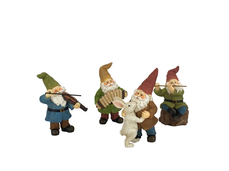 GlitZGlam Happy Gnomes Dancing Celebration! - 4- Piece Musical Garden Gnome Set for The Miniature Fairy Garden - Image 3